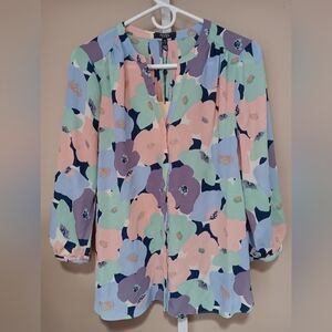 NYDJ Women's (Size XS) Rosemount Pintuck Button Blouse (NWT)